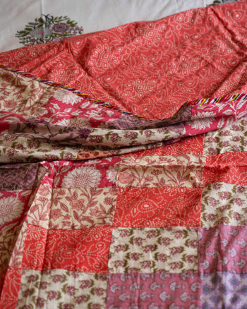 KALAAAI patch work pink color reversible ac quilt