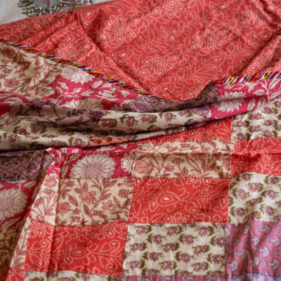 KALAAAI patch work pink color reversible ac quilt