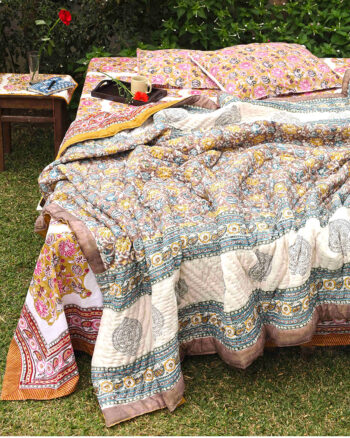 Kalaaai reversible jaipur razai in super soft organic cotton