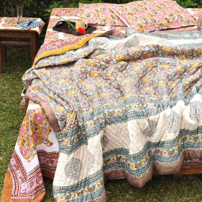Kalaaai reversible jaipur razai in super soft organic cotton