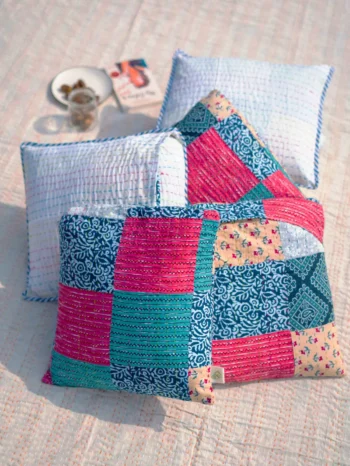 Upcycled Kantha Patchwork Cushion -Punar