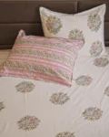 King Size Traditional Block Print Bed Sheet in Premium Organic Cotton Fabric
