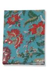 Turquoise floral print artisanal up-cycled notebook for special gifting